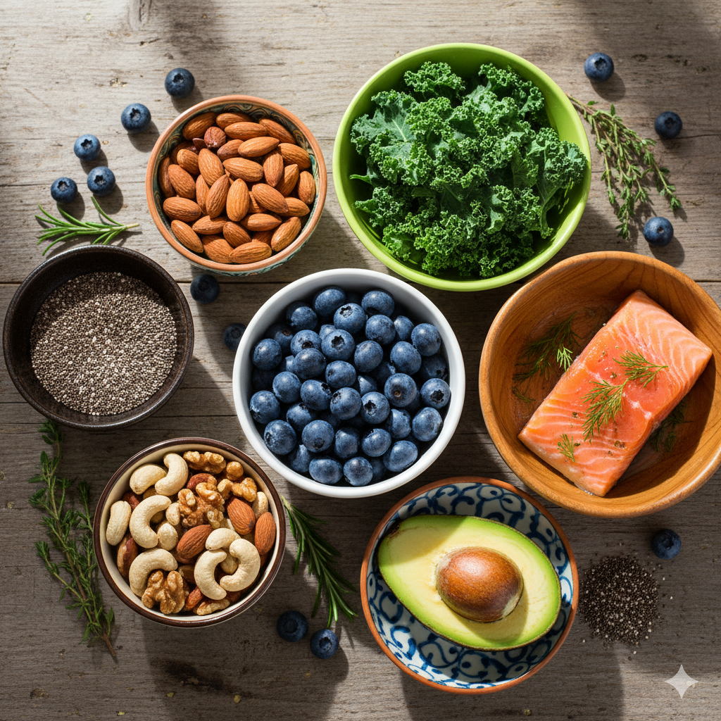 image of nutrient-dense superfoods